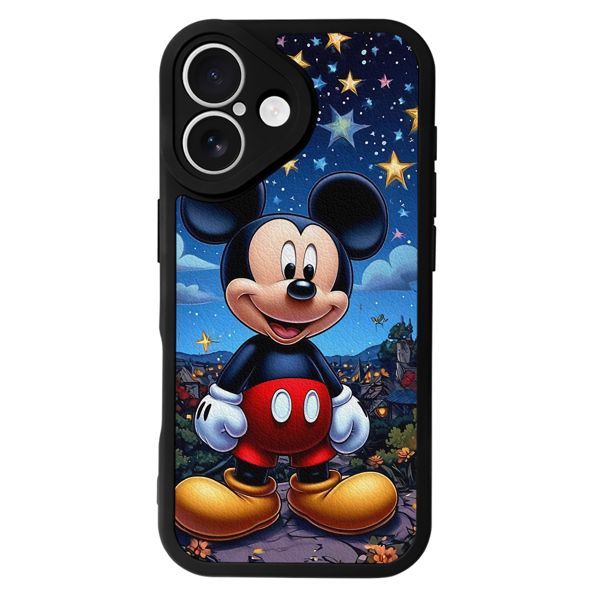（画像用） ミッキーマウス Mickey Mouse 【iPhone 16シリーズ対応】シリコンスマホケース（レザー調） 材質：シリコン